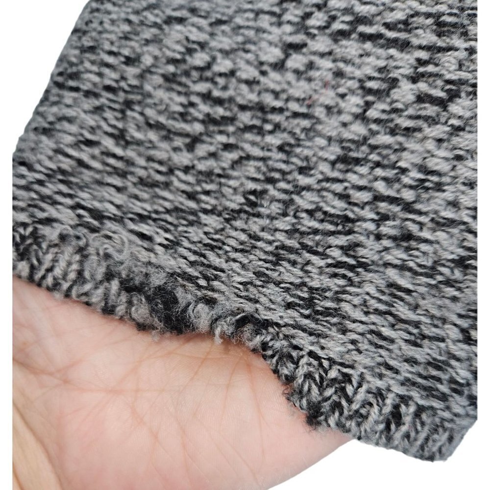 J Jill Long Button Front Cardigan Womens XL Herringbone Grey Wool Blend Pockets - Picture 7 of 12